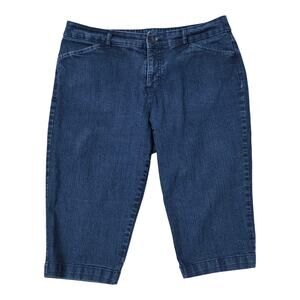 St Johns Bay Capris Womens 16P Denim Cotton Blend Comfy And Stylish